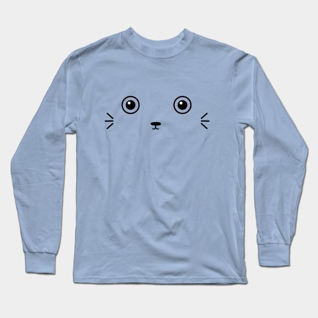 Cute Kawaii Face T-Shirt Long Sleeve T-Shirt by happinessinatee